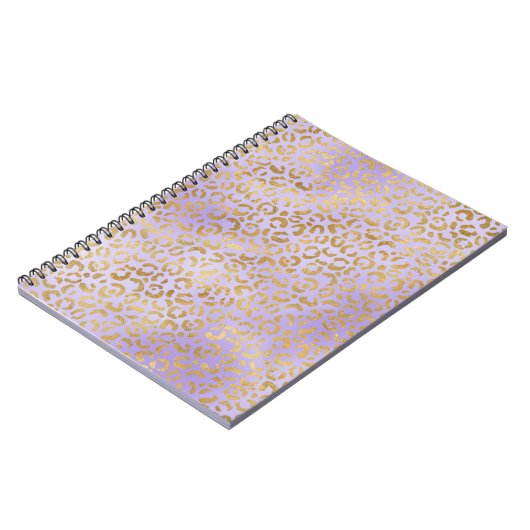 Carnet Empreinte de léopard de glam or violet (Côté gauche)