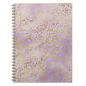 Carnet Empreinte de léopard de glam or violet (Devant)