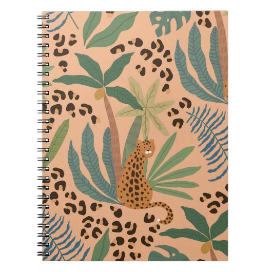 Carnet Empreinte de léopard de la jungle : motif sans cou (Devant)