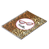 Carnet Empreinte de léopard de lunettes oculaires Cat ave (Côté gauche)