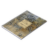 Carnet Empreinte de léopard d'or désossé moderne (Côté gauche)