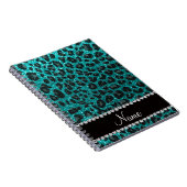 Carnet Empreinte de léopard d'parties scintillant d'aqua (Côté Droit)