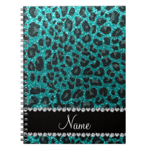 Carnet Empreinte de léopard d'parties scintillant d'aqua