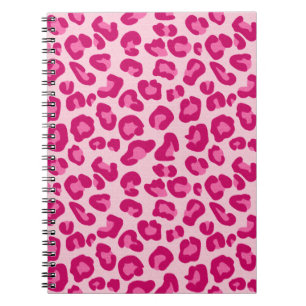 Carnet empreinte de léopard en Pastel Pink, Hot Pink et