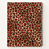 Carnet Empreinte de léopard moderne rouge et or (Dos)