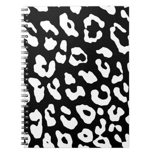 Carnet Empreinte de léopard noir blanc (Devant)