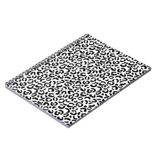 Carnet Empreinte de léopard noir blanc (Côté gauche)