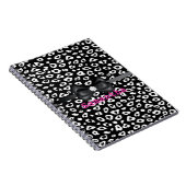 Carnet Empreinte de léopard noir blanc avec arc (Côté Droit)