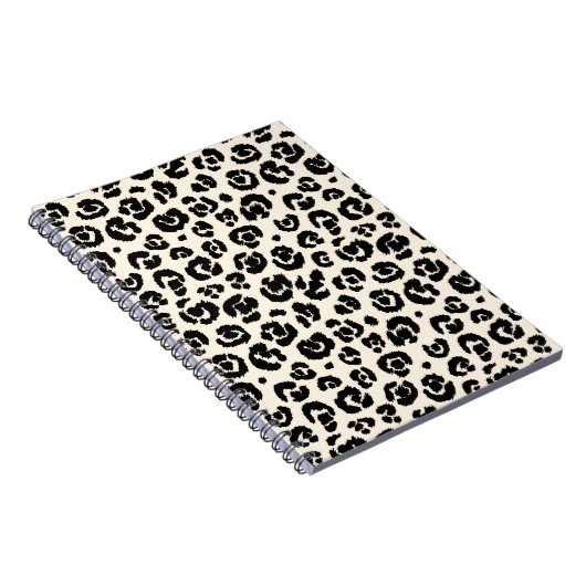 Carnet Empreinte de léopard noir crème (Côté Droit)