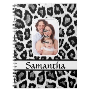 Carnet Empreinte de léopard noir et blanc