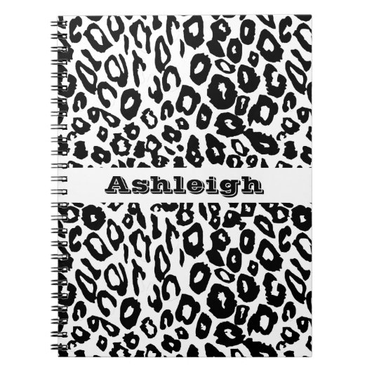 Carnet Empreinte de léopard noir et blanc (Devant)