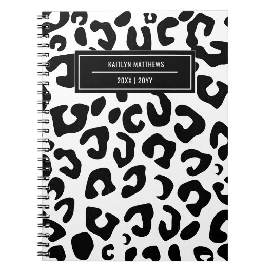 Carnet Empreinte de léopard noir minimal moderne (Devant)