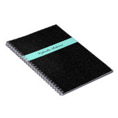 Carnet Empreinte de léopard noir moderne Aqua Stripe avec (Côté Droit)