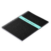 Carnet Empreinte de léopard noir moderne Aqua Stripe avec (Côté gauche)