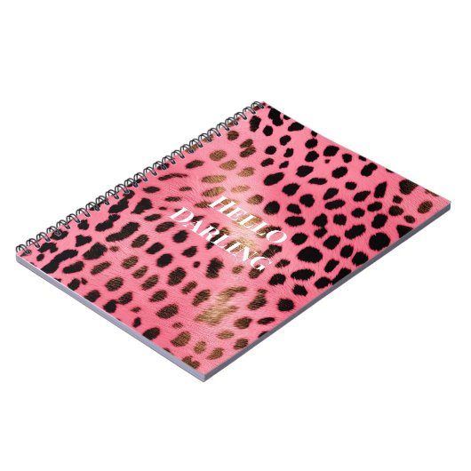 Carnet Empreinte de léopard noir rose Abstrait (Côté gauche)