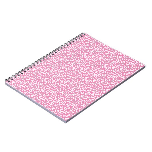 Carnet Empreinte de léopard rose blanc Glam (Côté gauche)