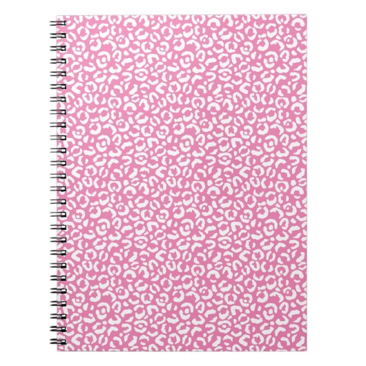 Carnet Empreinte de léopard rose blanc Glam (Devant)