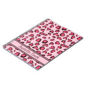 Carnet Empreinte de léopard rose faux avec nom (Côté gauche)