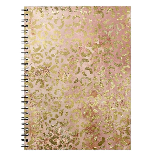 Carnet Empreinte de léopard rose Gold (Devant)
