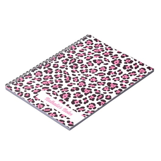 Carnet Empreinte de léopard rose mignon (Côté gauche)