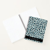Carnet Empreinte de léopard, Spots, Leopard Bleu, Votre N (Intérieur)