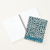 Carnet Empreinte de léopard, Spots, Leopard Bleu, Votre N (Intérieur)
