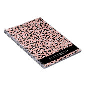 Carnet Empreinte de léopard, Spots, Leopard Rose, Votre N (Côté Droit)