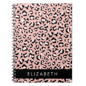 Carnet Empreinte de léopard, Spots, Leopard Rose, Votre N (Devant)