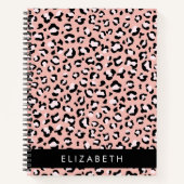 Carnet Empreinte de léopard, Spots, Leopard Rose, Votre N (Devant)