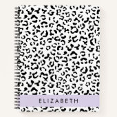 Carnet Empreinte de léopard, Spots, Noir Et Blanc, Votre  (Devant)