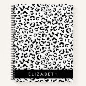 Carnet Empreinte de léopard, Spots, Noir Et Blanc, Votre  (Devant)