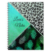 Carnet Empreinte de léopard Tropical Turquoise (Devant)