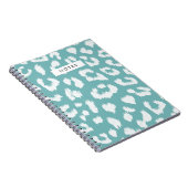 Carnet Empreinte de léopard Turquoise Aqua (Côté Droit)