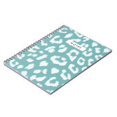 Carnet Empreinte de léopard Turquoise Aqua (Côté gauche)