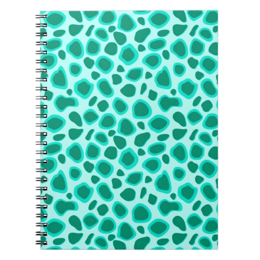 Carnet Empreinte de léopard - Turquoise et Aqua (Devant)