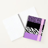 Carnet Empreinte de léopard, Zebra Print, Purple, Votre n (Intérieur)