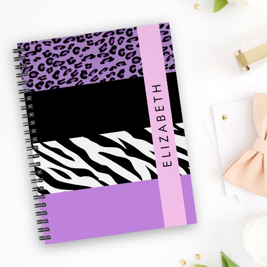 Carnet Empreinte de léopard, Zebra Print, Purple, Votre n