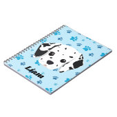 Carnet Empreinte de patte bleu dalmate personnalisé (Côté gauche)