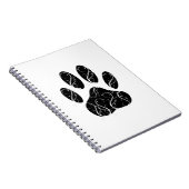 Carnet Empreinte de patte Chien Noir Avec Flouris Blanc (Côté Droit)