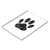 Carnet Empreinte de patte Chien Noir Avec Flouris Blanc (Côté gauche)