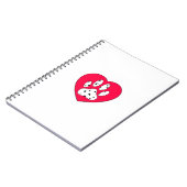 Carnet Empreinte de patte dalmate dans le coeur rouge (Côté gauche)