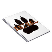 Carnet Empreinte de patte d'animal noir (Côté Droit)