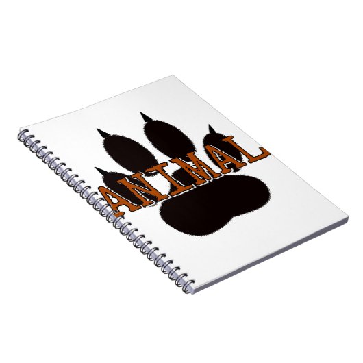 Carnet Empreinte de patte d'animal noir (Côté Droit)