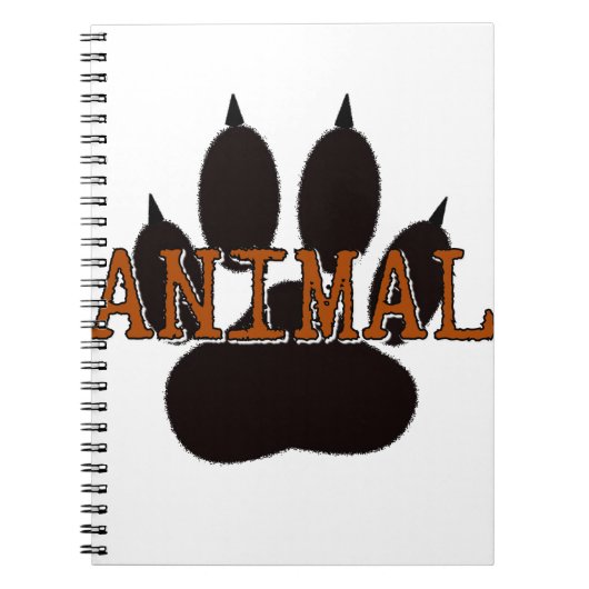 Carnet Empreinte de patte d'animal noir (Devant)