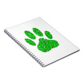 Carnet Empreinte de patte de chien de feuillage vert (Côté Droit)