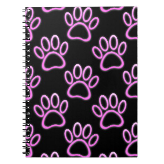 Carnet Empreinte de patte de chien de Néon rose (Devant)