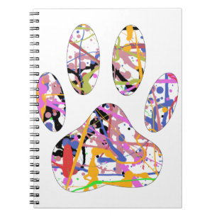 Carnet Empreinte de patte de chien de peinture