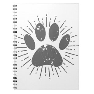 Carnet Empreinte de patte de chien de rayon de soleil en