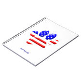 Carnet Empreinte de patte de chien Drapeau américain (Côté gauche)