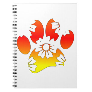 Carnet Empreinte de patte de chien floral
